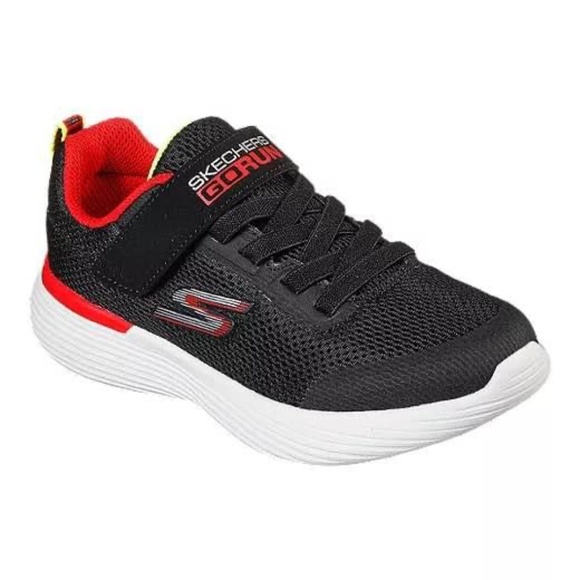 BRAND NEW boy skechers go run black velcro shoes size 11 / 12 / 13 washable - Picture 1 of 7